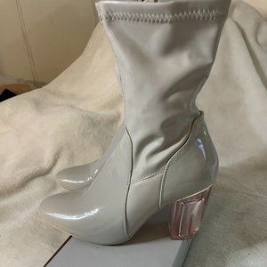 Grey Vinyl Boots